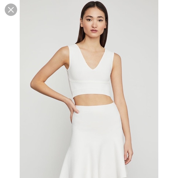 bcbg white crop top